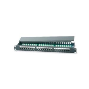 24458S-C5E 24-Port CAT 5e MT-Series Screened Patch Panel, 1 RMU