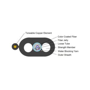 FDC-TSM01 Flat Drop Fiber Optic Cable, Toneable, 1 Fiber