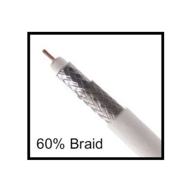 RG11-60PWR-M  3 GHz RG11 Coax Cable, 60% Braid, Plenum, White, Wood Reel - Image 2
