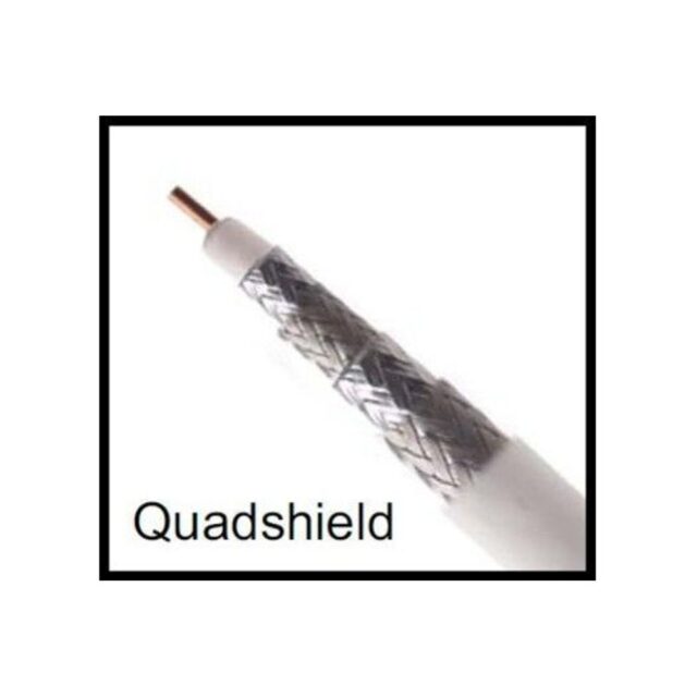 RG6-QSPWR-M  3 GHz RG6 Coax Cable, Quadshield, Plenum, White, Wood Reel - Image 2