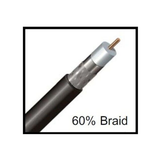 RG6-60RBC-C  3 GHz RG6 Coax Cable, 60% Braid, Riser Rated, Black 100 foot coil - Image 2