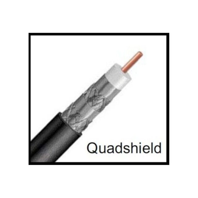 RG6-QSRBR-M  3 GHz RG6 Coax Cable, Quadshield, Riser Rated, Black, Wood Reel - Image 2