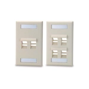 SKFLA-* 2 or 4-Port Single Gang Angled Faceplate, Ivory