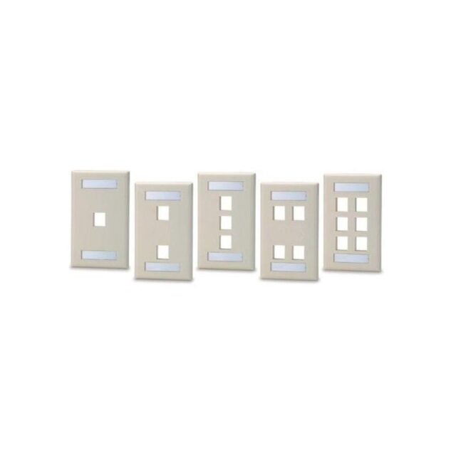 SKFL-* Single Gang Keystone Faceplate w/ Labeling, Ivory