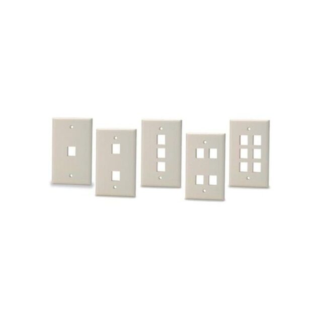 SKF-* Single Gang Keystone Faceplate w/o Labeling, Ivory