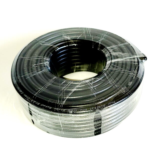 RG6-60RBC-C  3 GHz RG6 Coax Cable, 60% Braid, Riser Rated, Black 100 foot coil