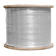 RG6-60PWR-M   RG6, 3 GHz Coax Cable, 60% Braid, Plenum, White, Wood Reel