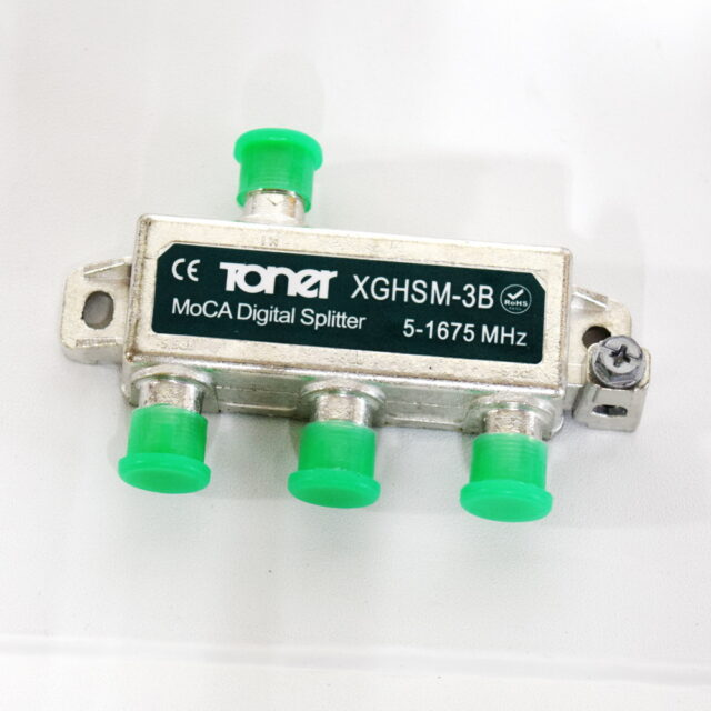 XGHSM-3B 3 Way Balanced Horizontal MoCA 1 GHz Splitter