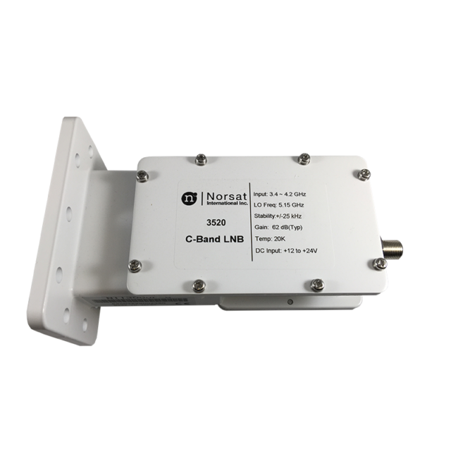 3520F  C-Band (3.4-4.2 GHz) PPL LNB 20°, L.O. 5.0 PPM