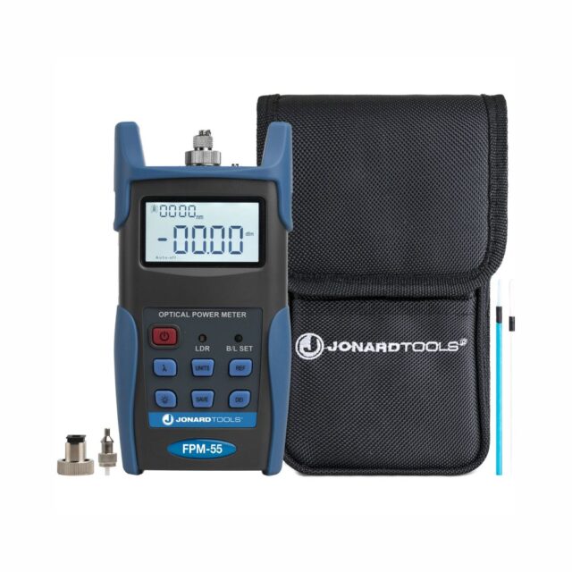 FPM-55 Fiber Optic Power Meter with Data Storage (-50 to +26 dBm) and FC/SC/LC Adapters