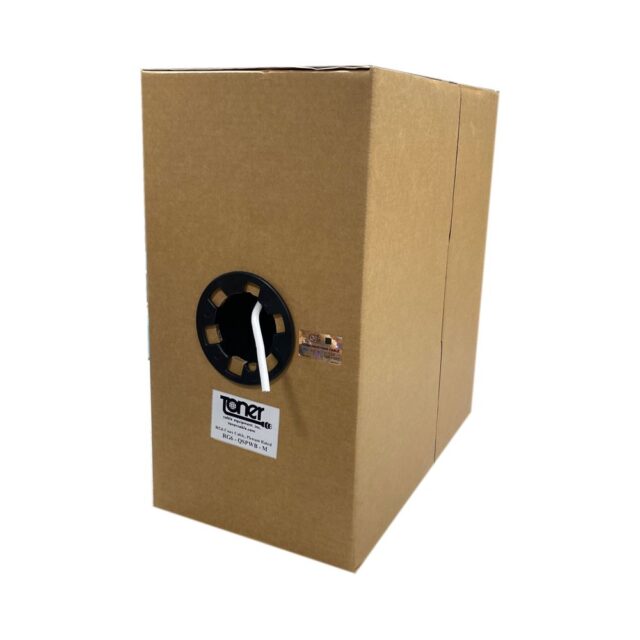 RG6-QSPWB-M  3 GHz RG6 Coax Cable, Quadshield, Plenum, White, Box
