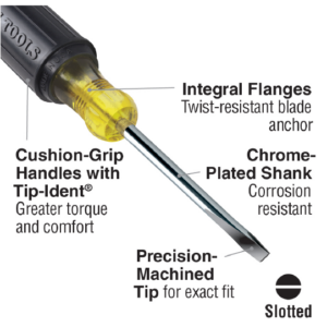 Klein Tools 600 Series Keystone Cushion Grip Screwdriver