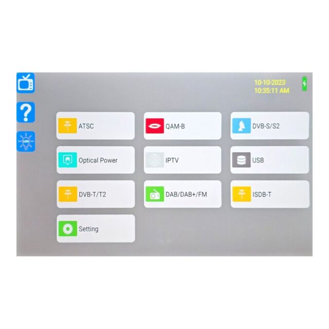 TLSM-A1 All In One Signal Level Meter Home Screen